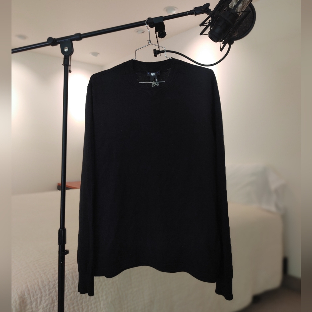 PAIGE Black Long Sleeve Crewneck Sweater
